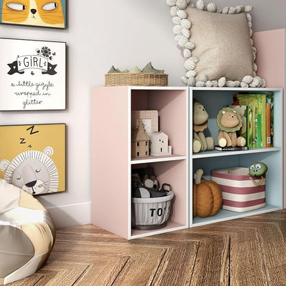 Homes: Inside + Out Apexa 2-Cube Storage Organizer Shelves, Stackable Wood - Image 8
