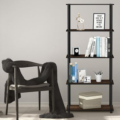 Furinno TURN-N-TUBE Storage Shelves, 5-Tier Book Shelf, Corner Shelf, Toolless - Image 2