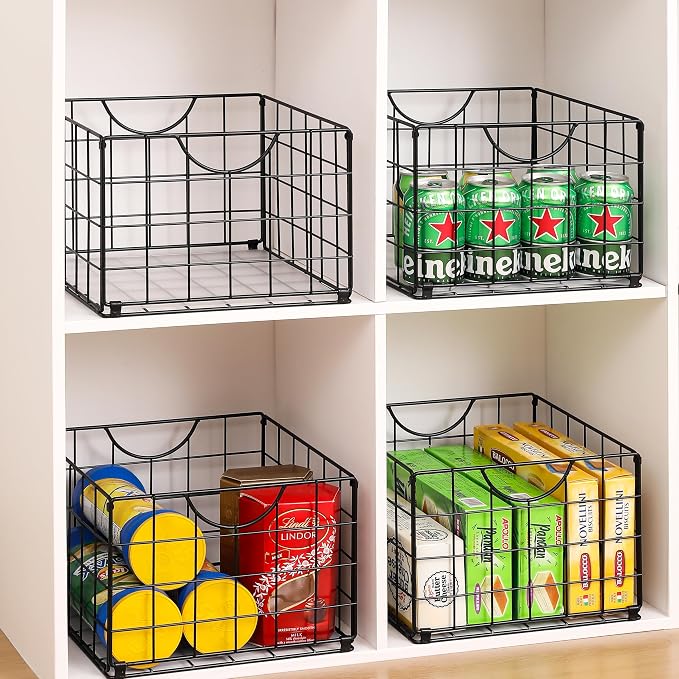 Metal Wire Basket Foldable Set of 4, Metal Bins - Image 7