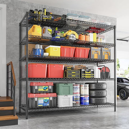 REIBII 55.5" W Storage Shelves 3200LBS Wire Shelving Unit 5 Tier Metal Shelving - Image 6