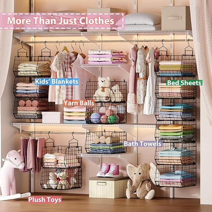 6-Tier Extended Depth Hanging Closet Organizers and Storage - Image 7