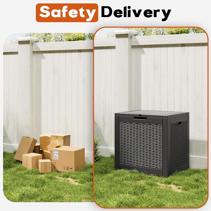 Outdoor Deck Storage Box, Resin Deck Boxes Indoor and outdoor, Waterproof - Image 3