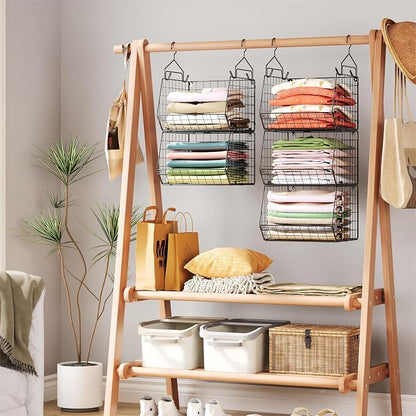X-cosrack 5 Tier Closet Hanging Organizer, Clothes Hanging Shelves - Image 7