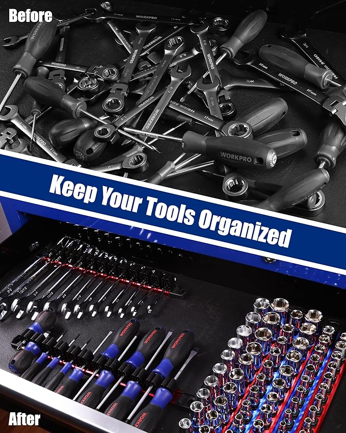 WORKPRO 8-Piece Magnetic Socket Organizer and Magnetic Screwdriver Organizer Set - Image 3