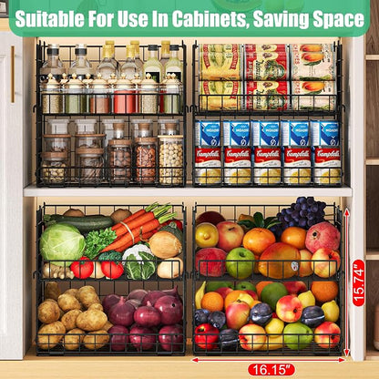JKsmart 8-Tier XXL Stackable Wire Basket, Pantry Organizers and Storage | - Image 7
