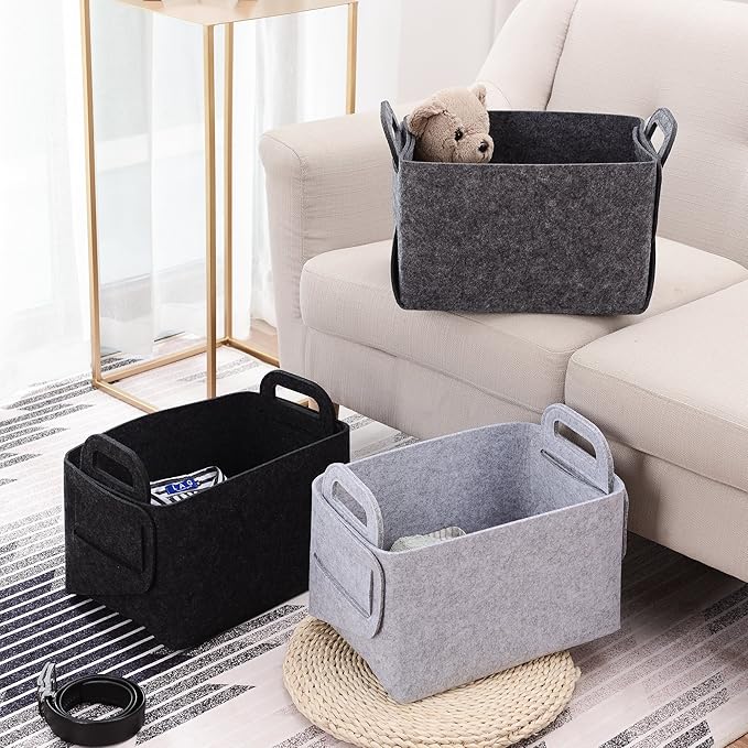 Minoisome Storage Basket Felt Storage Bin Collapsible& Convenient Box Organizer - Image 5