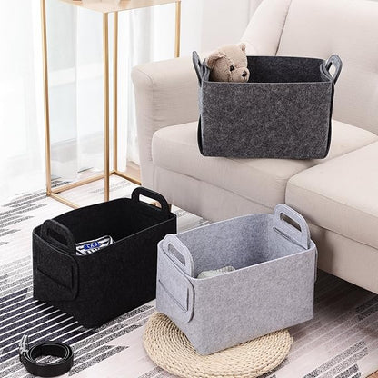 Minoisome Storage Basket Felt Storage Bin Collapsible& Convenient Box Organizer - Image 5