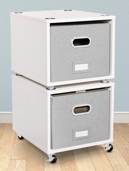 BIRDROCK HOME Rolling File Cabinet – Decorative Storage Shelf w/Removable Bins - Image 2