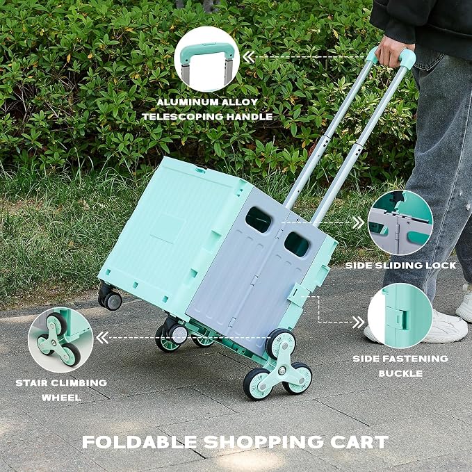 Utility Cart Foldable Shopping Cart Book Storage Cart, - Image 4
