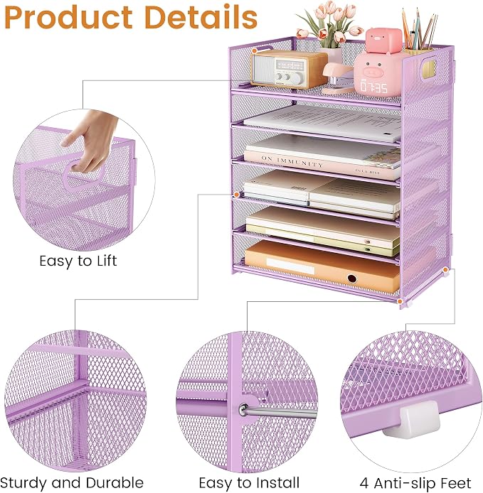 Subekyu 6 Tier Paper File Tray Organizer - Image 5