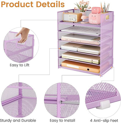 Subekyu 6 Tier Paper File Tray Organizer - Image 5