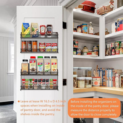 CAXXA 2 PK 2 Tier Mesh Kitchen Counter-top or Wall Mount Spice Rack Jars - Image 3