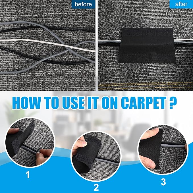 WILLBOND Carpet Cord Cover Cable Protector Floor Cover Cable Protector - Image 5