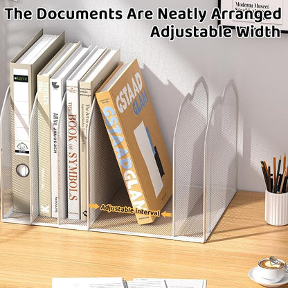 White 7-Section File Folder Organizer - Image 6