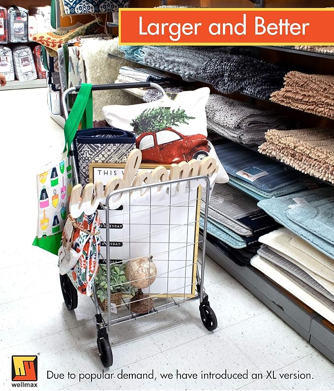 Wellmax Folding Grocery Cart - Image 5