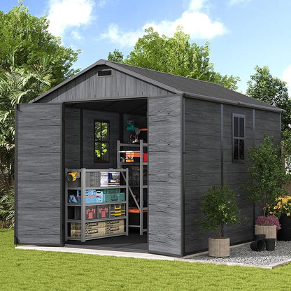 UDPATIO Outdoor Resin Storage Shed 8 x 10 FT, Plastic Storage Shed by UDPATIO