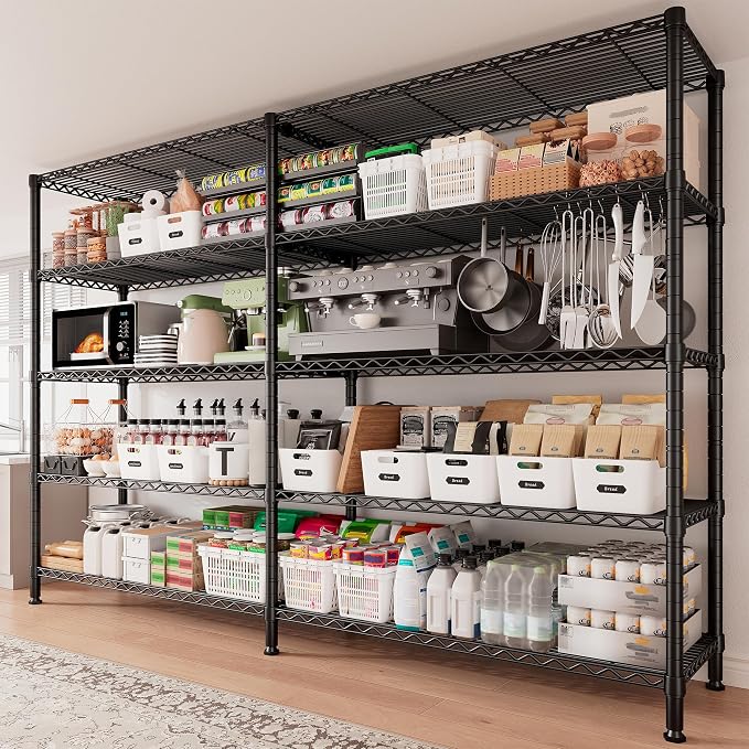 REIBII 70" W Storage Shelves Load 1600LBS, Metal Shelving 5-Tier Wire Shelving - Image 9