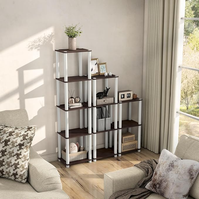 Homes: Inside + Out Apexa Modern 5-Tier Narrow Shelving Units, Collectibles - Image 13