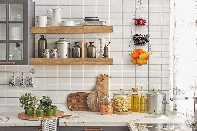 IBERG 3 Tier Hanging Basket, Metal Kitchen Organizer - Image 4