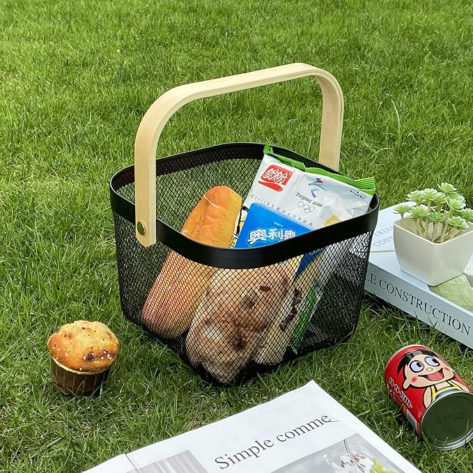 AJIODA Metal Mesh Wire Basket, Small Steel Basket - Image 6