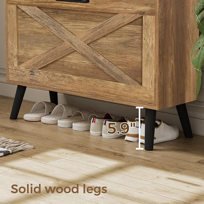 Homleke Farmhouse Shoe Storage Cabinet - Image 4
