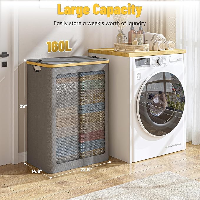 160L Double Laundry Hamper - Image 3