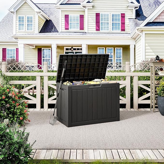 Outdoor Storage Box, Resin Deck Boxes Indoor and outdoor, Waterproof Storage by NBYSGO