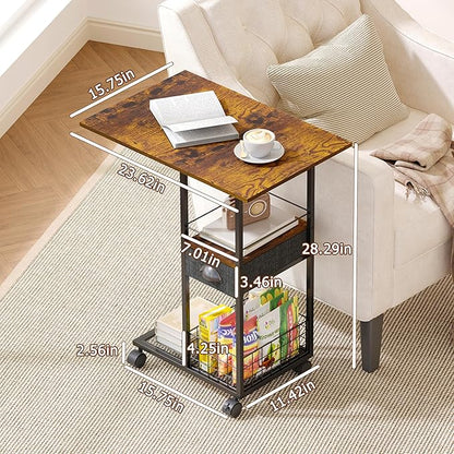 Rolling C-Shaped Side Table - Image 3