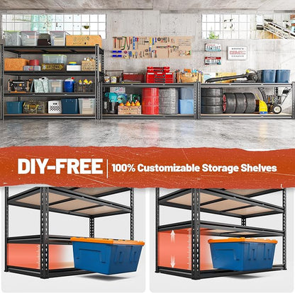 REIBII 48" W Garage Shelving Heavy Duty 2550 LBS Storage Shelves 4 Tier Heavy - Image 5
