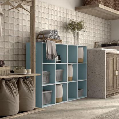 Homes: Inside + Out Apexa 6-Cube Storage Organizer Shelves, Stackable Wood - Image 12