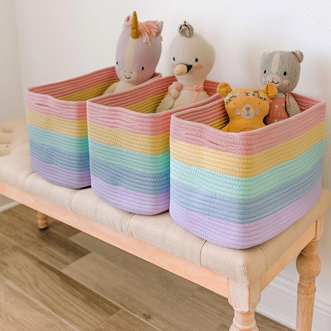 OrganiHaus Rainbow Woven Storage Baskets - Image 5