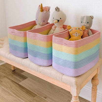 OrganiHaus Rainbow Woven Storage Baskets - Image 5
