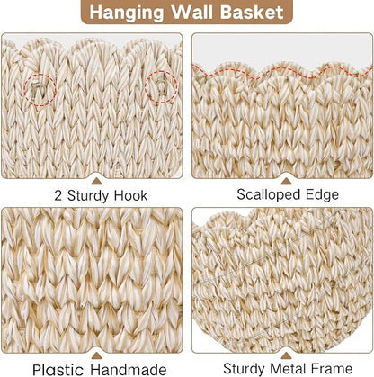 iEGrow Plastic wall Basket, Scalloped Hanging Baskets Plastic, Hanging Baskets - Image 5