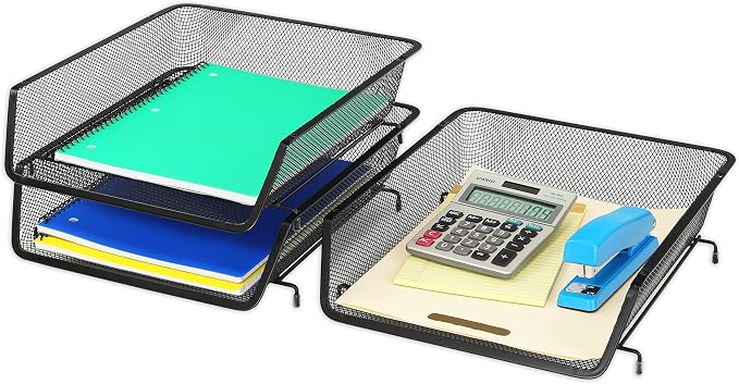 Simple Houseware Stackable Desk File Document Letter Tray Organizer, 3 Packs - Image 4