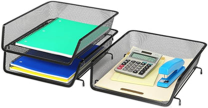Simple Houseware Stackable Desk File Document Letter Tray Organizer, 3 Packs - Image 4
