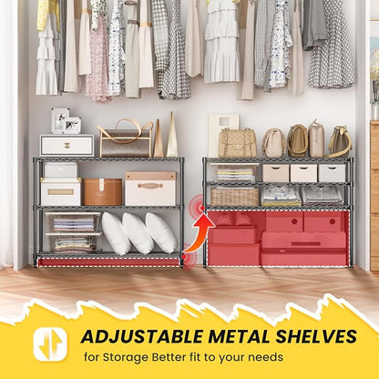 3-Shelf Adjustable Storage Shelves 36" W x 14" D x 36" H Metal Shelving Unit - Image 4