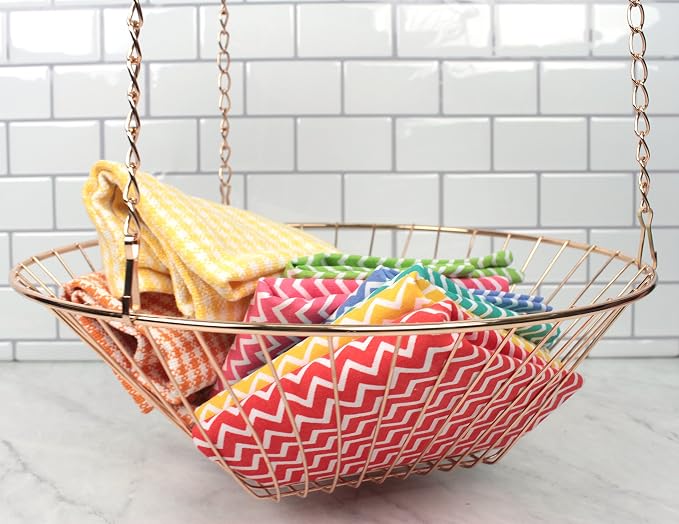 RSVP International Hanging Storage Collection 3-Tier Baskets, Copper Wire - Image 6