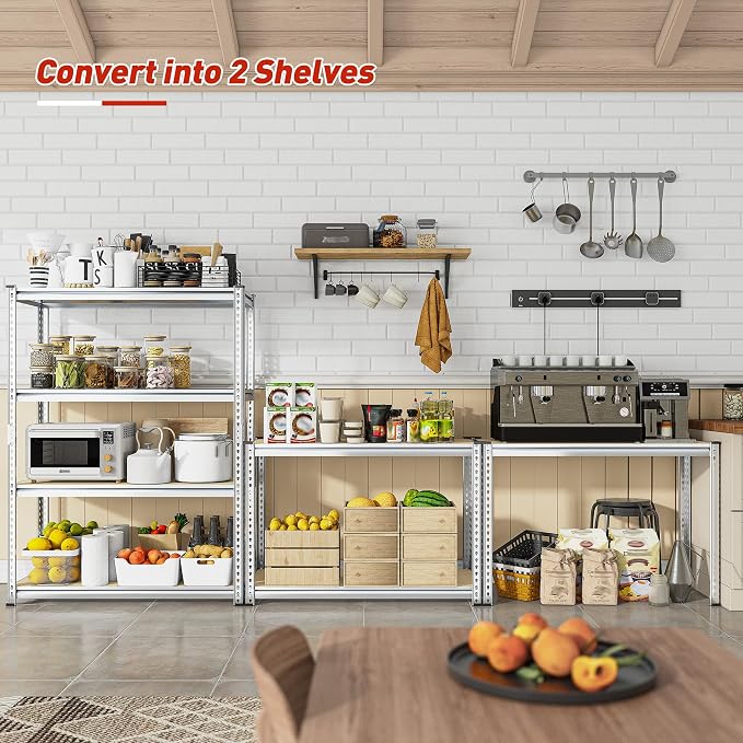 REIBII Storage Shelves Adjustable Metal Shelving 1600LBS Garage Shelves - Image 5