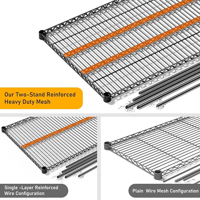 REIBII 81.5''W Storage Shelves 3680LBS Garage Shelving Heavy Duty 4 Tier Metal - Image 6