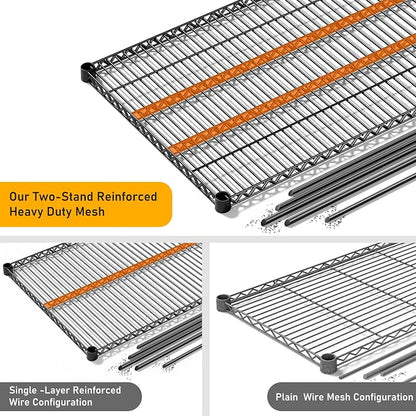 REIBII 81.5''W Storage Shelves 3680LBS Garage Shelving Heavy Duty 4 Tier Metal - Image 6
