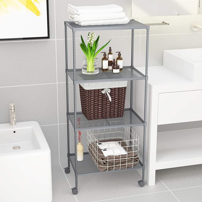 OVICAR 4-Tier Wire Storage Shelves, Adjustable Shelving Units - Image 3