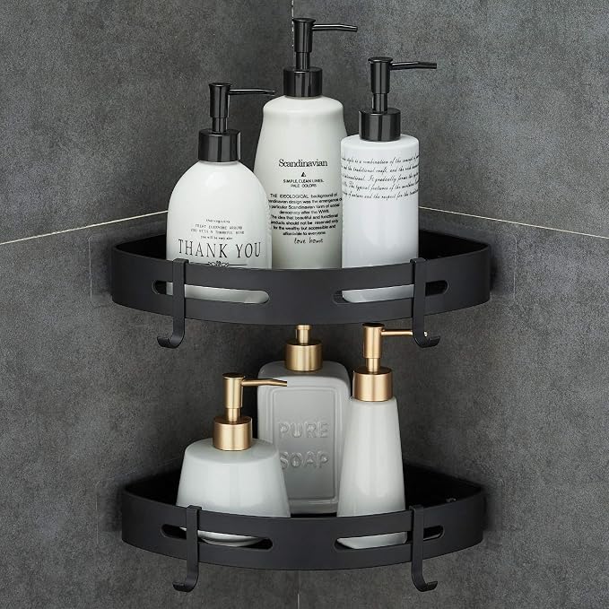 Hoomtaook Adhesive Corner Shelf Bathroom Shower Caddy Organizer by Hoomtaook