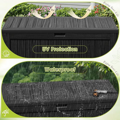 Devoko 125 Gallon Outdoor Storage Box, Waterproof Resin Deck Box - Image 6