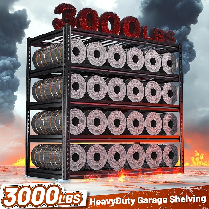 REIBII 48" W Garage Shelving 3000LBS Metal Shelving Heavy Duty Storage Shelves - Image 3