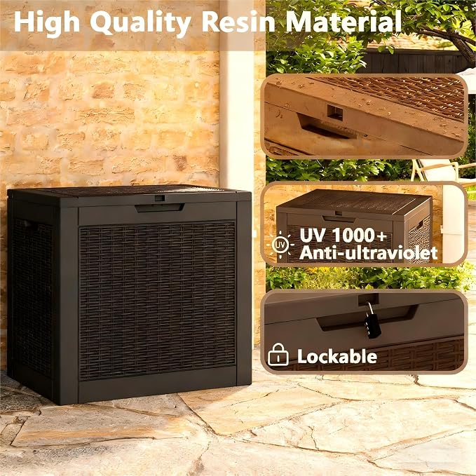 30 Gallon Outdoor Storage Deck Box Waterproof, Garden Tool, Backyard Cushion - Image 2