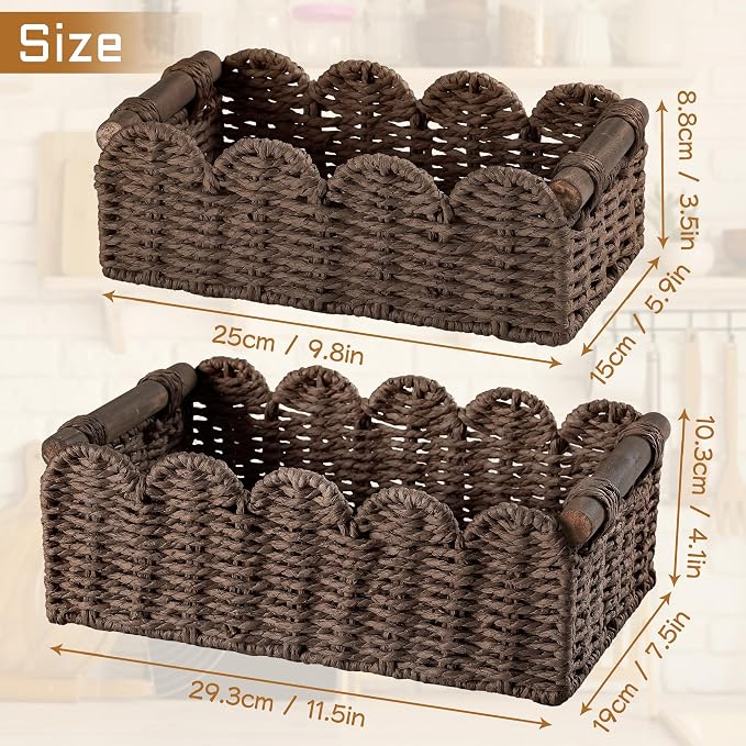 Storage Basket Wicker Baskets for Organizing Toilet Paper Storage Basket for - Image 7