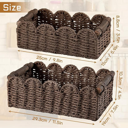Storage Basket Wicker Baskets for Organizing Toilet Paper Storage Basket for - Image 7