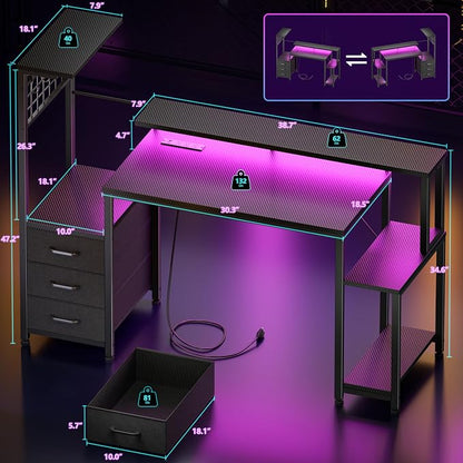 Korfile 48 Inch Gaming Desk - Image 3