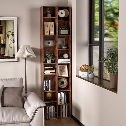 8-Cube Storage Organizer Bookcase, Tall Narrow Bookshelf - Image 6