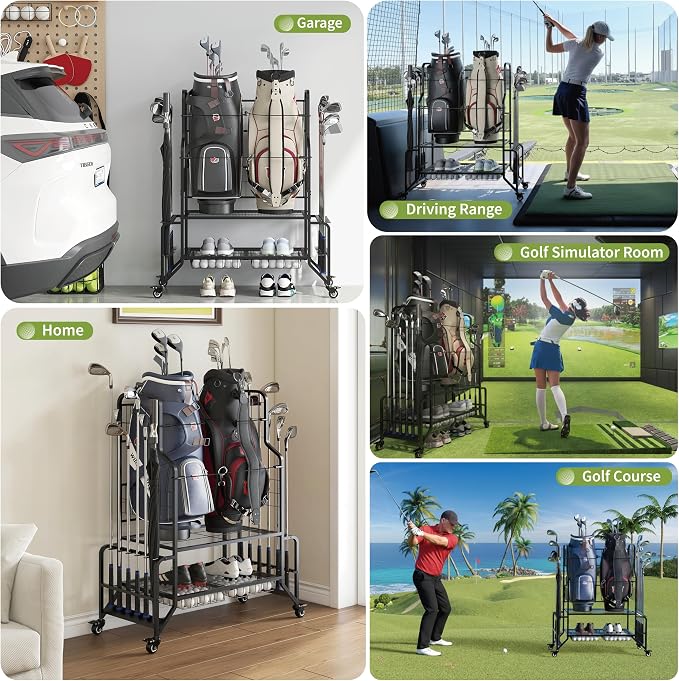 Heavy-Duty Golf Bag Storage Garage Organizer - Image 6